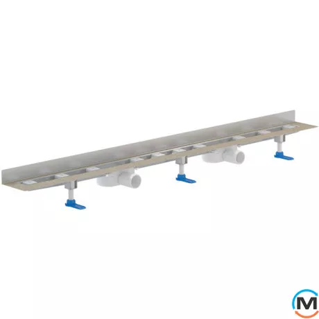 Душовий кутовий лоток HL зменшеної висоти із сифоном, випуском DN50. Довжина лотка 1400 мм, фото 