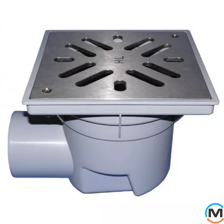 Дворовий трап серії HL Perfekt DN110 горизонтальний 244х244мм, фото 