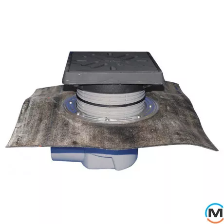 Дворовий трап серії HL Perfekt DN110 горизонтальний з бітумним полотном, 260х260мм, фото 