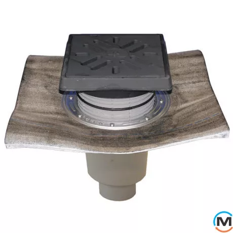 Дворовий трап серії HL Perfekt DN160 вертикальний з бітумним полотном, 260х260мм, фото 