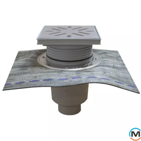 Дворовый трап серии HL Perfekt DN110 вертикальный с битумным полотном, 240х240мм, фото 