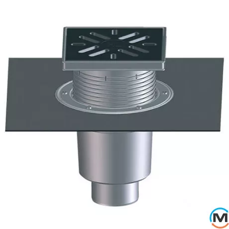 Дворовый трап серии HL Perfekt DN160 вертикальный с битумным полотном, 240х240мм, фото 