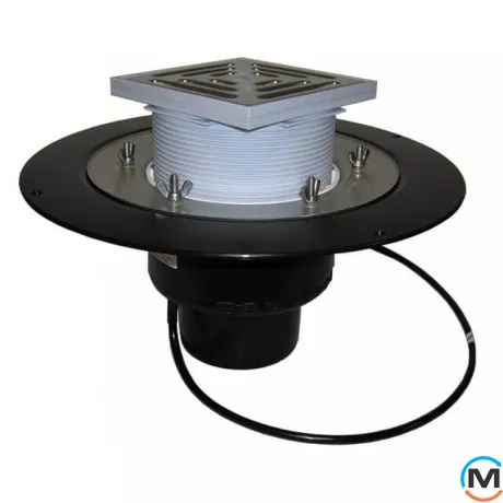 Кровельная воронка HL DN160 с зажимным элементом и подогревом (10-30Вт/230В). Проходная - 148х148мм/, фото 