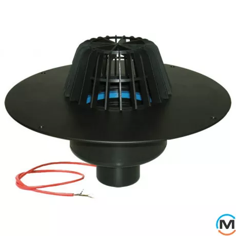 Покрівельна вирва HL DN125, вертикальний випуск, з ПП-фланцем та електрообігрівом (10-30W/230V), фото 