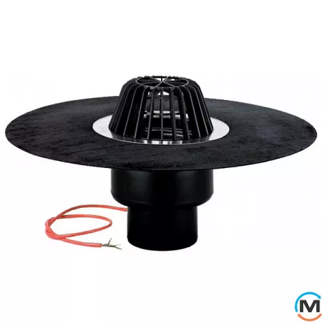 Кровельная воронка HL DN75 с битумным полотном и подогревом (10-30Вт/230В), фото 