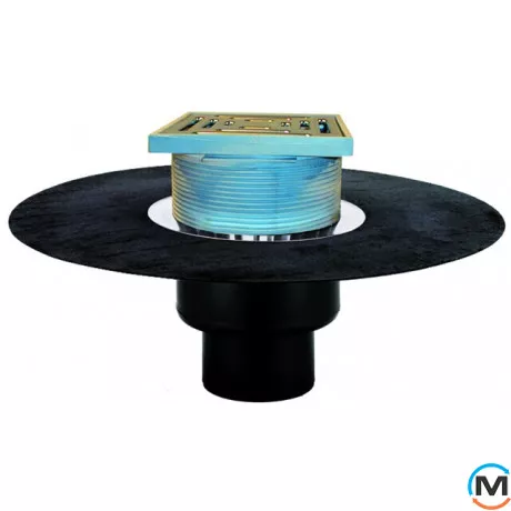 Покрівельна вирва HL DN125 з бітумним полотном. Прохідна – 148х148мм/137х137мм., фото 