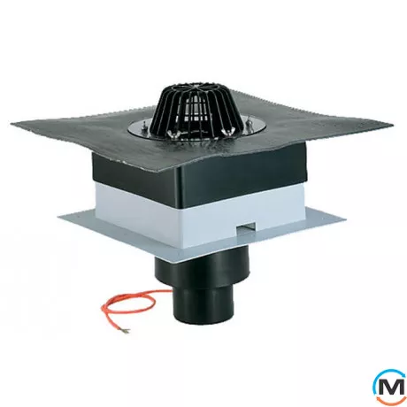 Покрівельна вирва HL DrainBox DN110 з бітумним полотном та підігрівом (10-30Вт/230В)., фото 