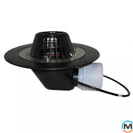 Покрівельна вирва HL DN75/110 горизонтальний випуск із затискним елементом та підігрівом (10-30Вт/230В, фото 