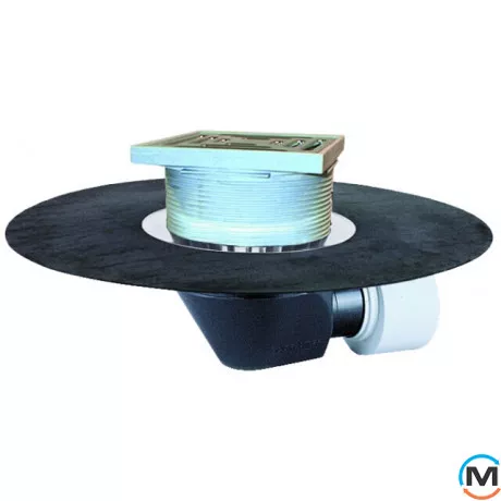 Покрівельна вирва HL DN75/110 горизонтальна з бітумним полотном. Прохідна – 148х148мм/137х137мм., фото 