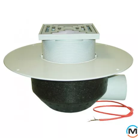 Покрівельна вирва HL DN110 для експлуатованої покрівлі, горизонтальний випуск, з ПВХ-фланцем та елект, фото 