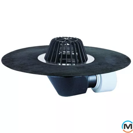 Покрівельна вирва HL DN75/110 горизонтальна з бітумним полотном і підігрівом (10-30Вт/230В)., фото 