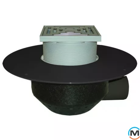 Покрівельна вирва HL DN75 для експлуатованої покрівлі, горизонтальний випуск, з ПП-фланцем., фото 