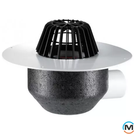 Покрівельна вирва HL DN75, горизонтальний випуск, з ПВХ-фланцем, фото 