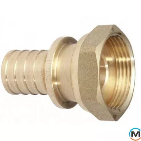 Перехідник Aquapex з накидною гайкою 50 x Rp 1 3/4", Тип різьблення: Накидна гайка, Діаметр різьблення: 1 3/4", Діаметр (мм): 50, Робочий тиск (бар): 10, Матеріал: Латунь, фото 