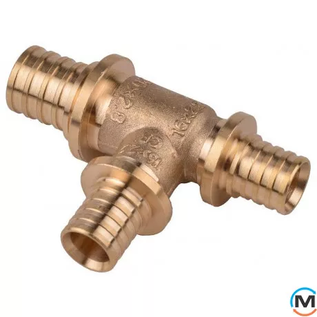 Трійник Aquapex 25 x 25 x 25 мм, Модифікація: 25 x 25 x 25, Діаметр (мм): 25, Робочий тиск (бар): 10, Матеріал: Латунь, фото 