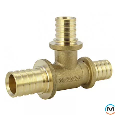 Трійник Aquapex 32 x 32 x 25 мм, Модифікація: 32 x 32 x 25, Діаметр (мм): 32, Робочий тиск (бар): 10, Матеріал: Латунь, фото 