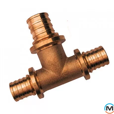 Трійник Aquapex 16 x 20 x 16 мм, Модифікація: 16 x 20 x 16, Діаметр (мм): 16, Робочий тиск (бар): 10, Матеріал: Латунь, фото 