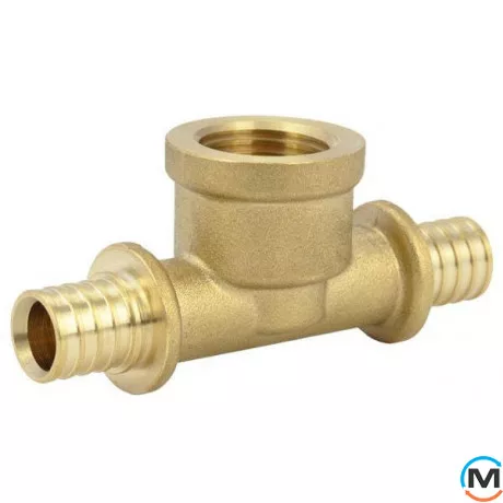 Трійник Aquapex з внутрішнім різьбленням 25 x Rp 3/4" x 25, Тип різьблення: Внутрішня, Діаметр різьблення: 3/4", Діаметр (мм): 25, Робочий тиск (бар): 10, Матеріал: Латунь, фото 