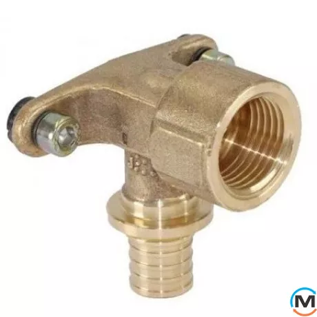 Куточок Aquapex настінний короткий 20 x Rp 3/4", Варіант: Настінний, Тип різьблення: Внутрішня, Діаметр різьблення: 3/4", Виконання: Короткий, Діаметр (мм): 20, Робочий тиск (бар): 10, Матеріал: Латунь, фото 