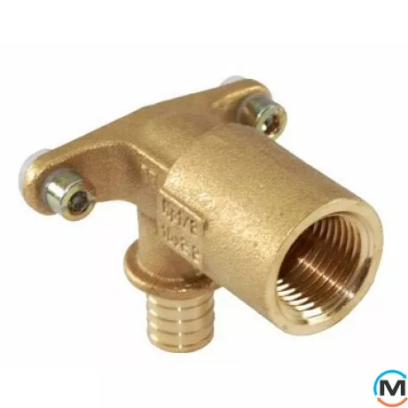 Куточок Aquapex настінний довгий 20-1/2 F, Варіант: Настінний, Тип різьблення: Внутрішня, Діаметр різьблення: 1/2", Виконання: Довгий, Діаметр (мм): 20, Робочий тиск (бар): 10, Матеріал: Латунь, фото 