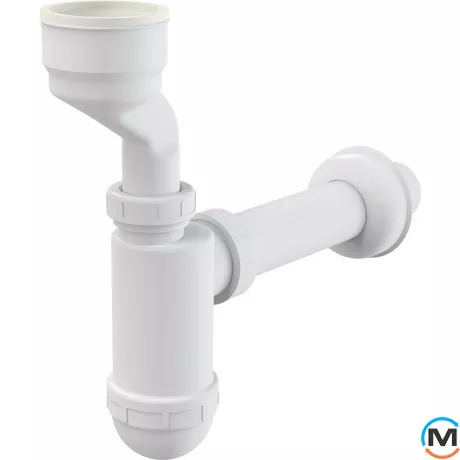 Сифон HL для писсуаров DN40 с соединительной манжетой и декоративной розеткой., фото 