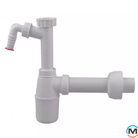 Сифон HL для мийок DN32х5/4" з підключенням для пральної або посудомийної машини та з декоративною, фото 