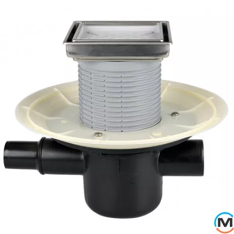 Трап HL для внутр. приміщень обрій. DN50, з дод. входом DN40/50, з надставним елементом для плитки, фото 