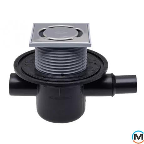 Трап HL для внутрішніх приміщень DN50 горизонтальний з отвором DN40/50, 123х123мм/115х11, фото 