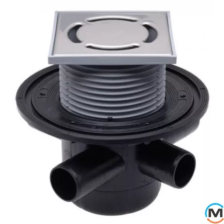 Трап HL для внутрішніх приміщень DN50 горизонтальний з трьома вхідними отворами розташованими збоку, фото 