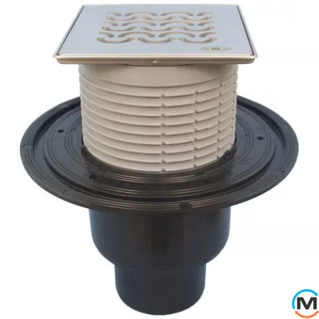 Трап HL для внутренних помещений DN50/75/110 вертикальный, 121х121мм KLICK-KLACK /115х115мм "Seine", фото 