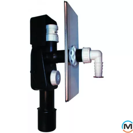 Сифон HL для стиральной и посудомоечной машины DN40/50 с вантузом - 110х225мм, фото 