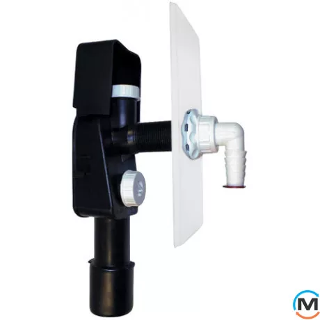 Сифон HL для стиральной и посудомоечной машины DN40/50 с подсоединением для вантуза - 110х225мм, фото 