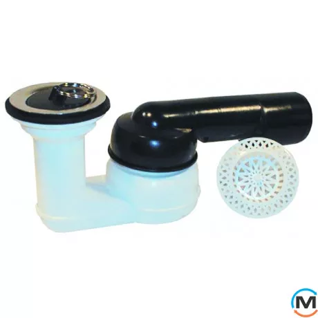 Сифон HL для душу. піддону DN40/50х6/4" горизонт. з шар. шарніром, з тарілкою зливу 6/4", фото 