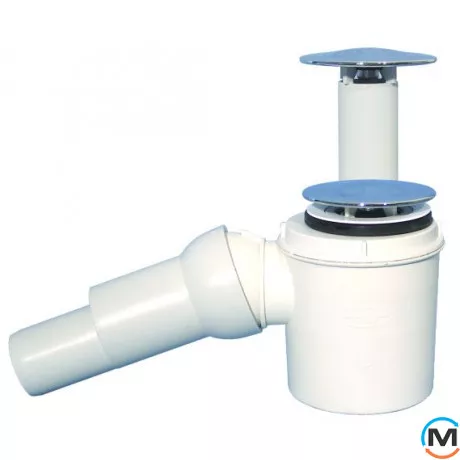 Сифон HL DN50/40х6/4" горизонтальний для душового піддону з декоративною кришкою d 75мм., фото 