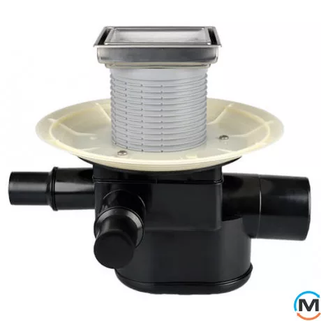 Трап HL для внутр. приміщень обрій. DN75/110, з трьома дод. входами DN40/50, з надставним ел. для п, фото 