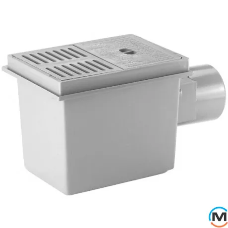 Трап HL для підвалів DN110 горизонтальний з потрійним зворотним клапаном, 2 х 180х125мм синтетичний м, фото 