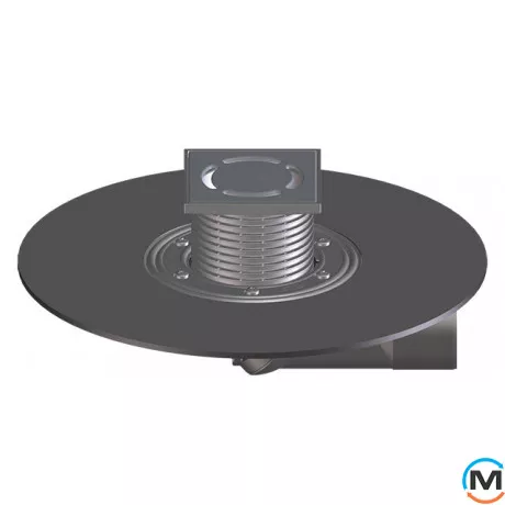 Трап HL для балконів та терас DN50/75 поворотний з бітумним полотном, 123х123мм, фото 