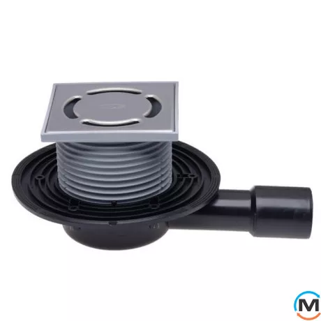 Трап HL для внутрішніх приміщень DN40/50 горизонтальний 123х123/115х115мм, фото 