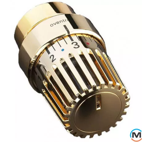 Термостатическая головка Oventrop "Uni LH" (М 30 х 1,5), позолоченый с декор. кольцом, Исполнение: Механическая, Цвет: Золотой, Нулевое положение: Есть, Присоединение: М30х1,5, фото 