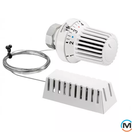 Термостатична головка Oventrop "Uni XH" (М 30 х 1,5) капілярна трубка 2м, Варіант: Капіляр 2 м, Виконання: З виносним датчиком, Колір: Білий, Нульове становище: Є, Приєднання: М30х1,5, фото 