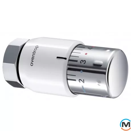 Термостатична головка Oventrop "Uni SH" (М 30 х 1,5), біла/хромована, Виконання: Механічна, Колір: Білий-Хром, Нульове становище: Є, Приєднання: М30х1,5, фото 