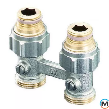 Узел нижнего подключения Oventrop "Multiflex F" G½ х G¾ , прямой, Диаметр резьбы: 1/2", Исполнение: Прямой, фото 