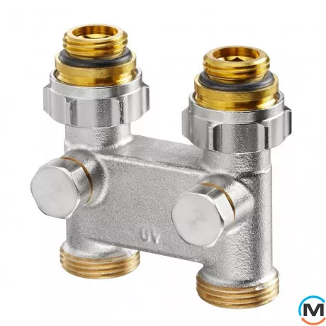 Узел нижнего подключения Oventrop прямой G½ х G¾ для перепутаных подводов, Диаметр резьбы: 1/2", Исполнение: Прямой, фото 