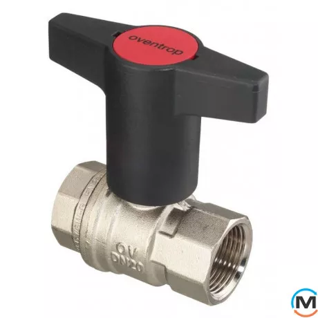 Кран кульовий Oventrop "Optibal" 1 ½" вн.-вн., Тип різьблення: Внутрішня/Внутрішня, Діаметр різьблення: 1 1/2", Виконання: Прямий, Тип ручки: Маховик, Робочий тиск (бар): 20, Матеріал: Латунь, фото 