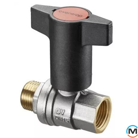 Кран кульовий Oventrop "Optibal" 1 ½" вн.-нар., Тип різьблення: Внутрішня/Зовнішня, Діаметр різьблення: 1 1/2", Виконання: Прямий, Тип ручки: Маховик, Робочий тиск (бар): 16, Матеріал: Латунь, фото 