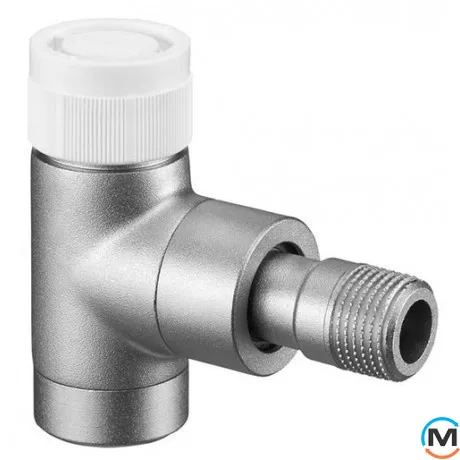 Термостатический клапан Oventrop угловой "Е" 1/2", никелированный, Диаметр резьбы: 1/2", Исполнение: Угловой, Цвет: Никелированный, фото 