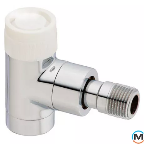 Термостатический клапан Oventrop угловой "Е" 1/2", хромированный, Диаметр резьбы: 1/2", Исполнение: Угловой, Цвет: Хром, фото 