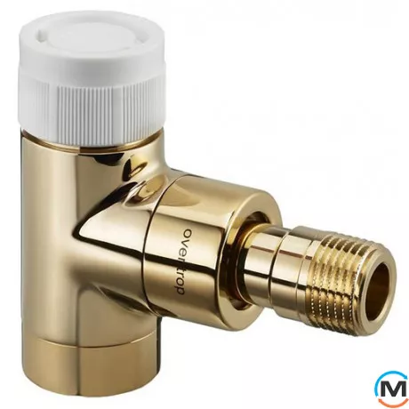 Термостатический клапан Oventrop угловой "Е" 1/2", позолоченый, Диаметр резьбы: 1/2", Исполнение: Угловой, Цвет: Золотой, фото 