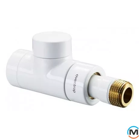 Термостатический клапан Oventrop прямой "Е" 1/2", белый, Диаметр резьбы: 1/2", Исполнение: Прямой, Цвет: Белый, фото 