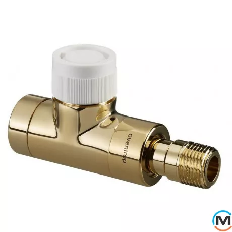 Термостатический клапан Oventrop прямой "Е" 1/2", позолоченый, Диаметр резьбы: 1/2", Исполнение: Прямой, Цвет: Золотой, фото 